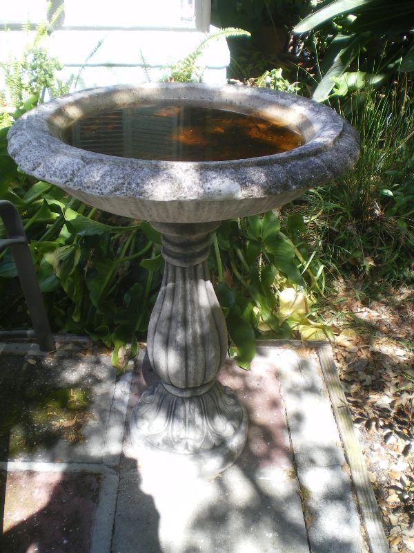 Vintage Cement Bird Bath