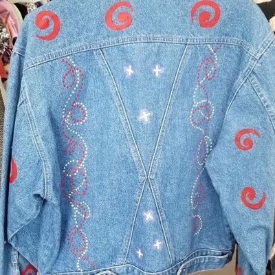Hand painted jean Jacket Waco - size M