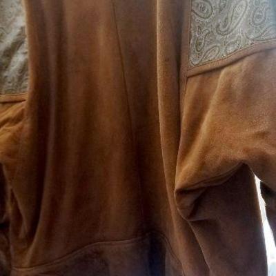 Exclusivos "Baer" Suede jacket with leather lapels -  size 8
