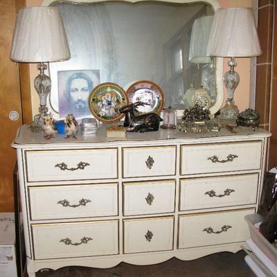 white dresser with mirror  BUY IT NOW $ 145.00