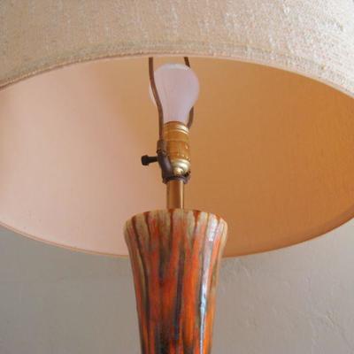 L108 - Mid Century Drip Glaze Table Lamp Sunburst style