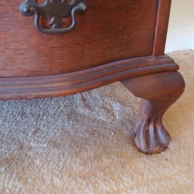 L117 - Drop Front Secretary with Serpentine Drawers + Claw Foot Design