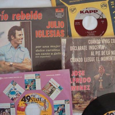 L120 - Various 45 rpm 7'' Vinyl Records Latin Hawaiian Oldies