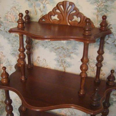 D104 - Antique Upright Wooden Shelf Unit 