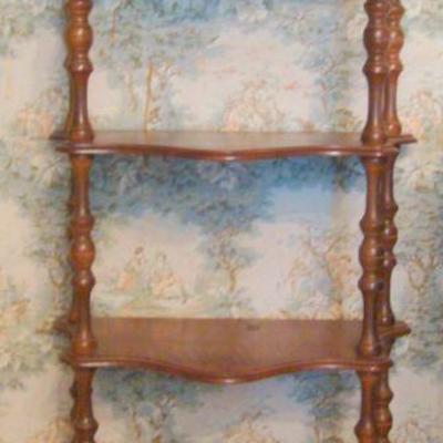 D104 - Antique Upright Wooden Shelf Unit 