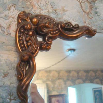 D107 - Large Entry Way Mirror with Ornate Corner Pieces