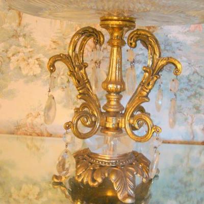 D111 - Single Tier Compote with Goldtone Features