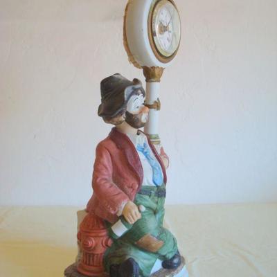 bd1 L104 - Melody in Motion Hobo Clown Clock 