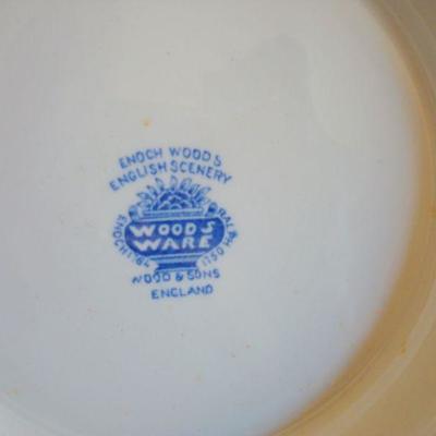 bd1 L106 - Blue and White Double Handled Bowl by Woods and Sons