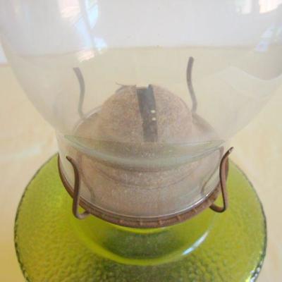 bd1 L116 - Avocado Green Oil Lamp with Pebbled Texture