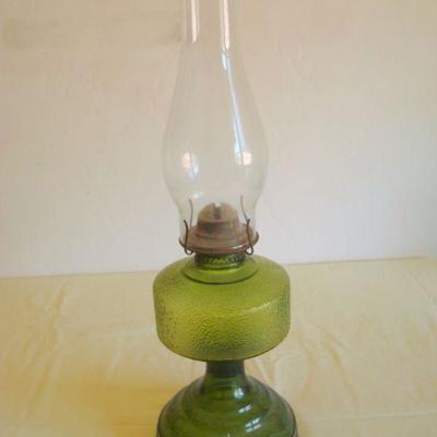 bd1 L116 - Avocado Green Oil Lamp with Pebbled Texture