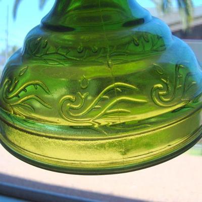 bd1 L116 - Avocado Green Oil Lamp with Pebbled Texture