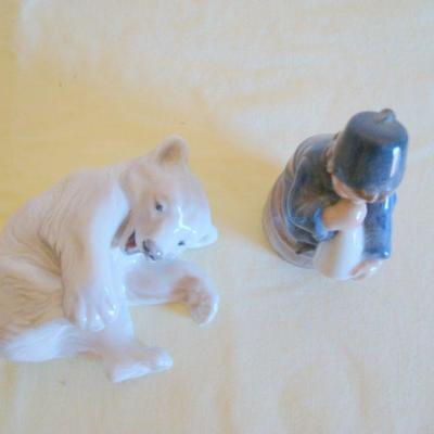 bd1 L119 - Pair of Royal Copenhagen Denmark Ceramic Figures