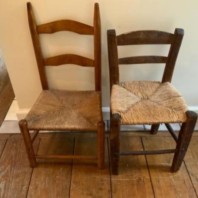 LOT OF 2 ANTIQUE/VINTAGE CHILDRENâ€™S CHAIRS