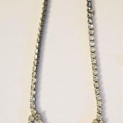 Lot #50  Group of three Vintage Rhinestone Necklaces