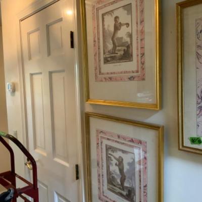 PAIR OF BEAUTIFULLY FRAMED FRENCH MONKEY PRINTS