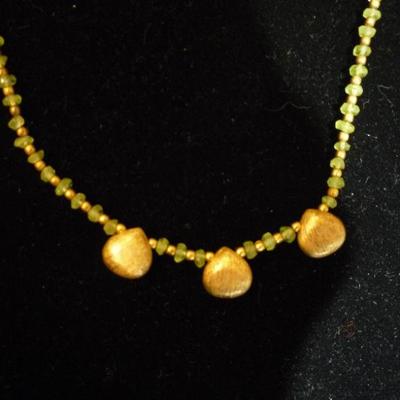 6 Piece Lot - 3 Gemstone Bracelets, 2 Necklace - 1 Tiger Eye 12K Scarab Earrings
