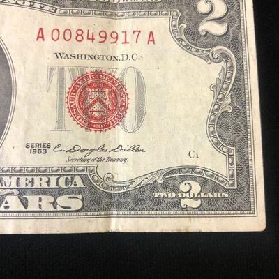 #11 1963 Red Seal Two Dollar Bill USA 