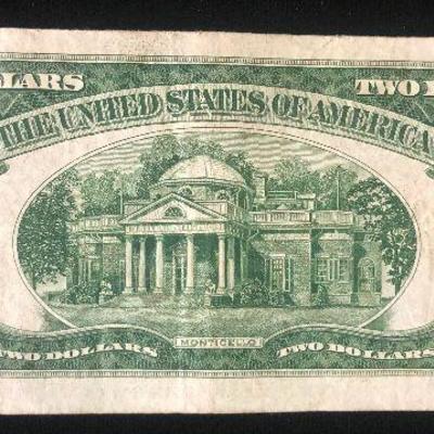 #14 Series 1928 G Red Seal Two Dollar Bill USA 