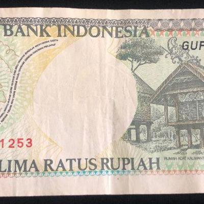#29  Bank of Indonesian 500 Rupiah 1992 Bank Note 
