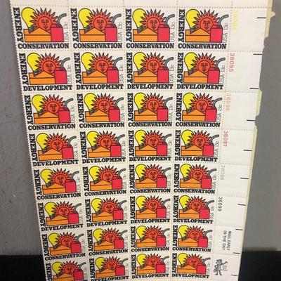 #34 Full Sheet (40) .13 Cent Energy Conservation & Development Stamps