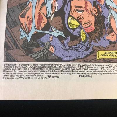 #70 DC Comics - Superman's Doomsday #74 Dec 92