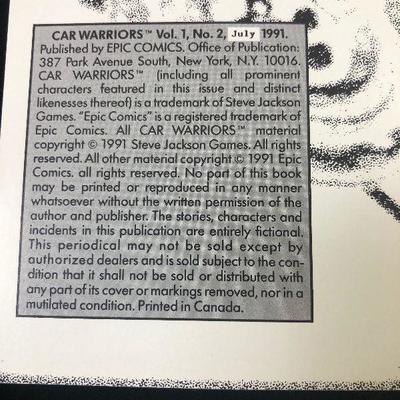 #77 Epic Comics Car Warriors #2 Jul 91 