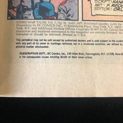 #82 DC Comics Weird War Tales #52 April 1977