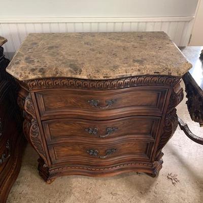 PAIR OF MARBLE TOP NIGHT STANDS 32