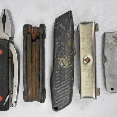 5 pc Pocket Knives/Pocket Tools