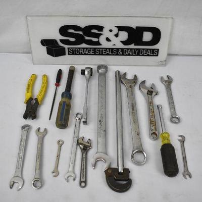 16 pc Tools, Mostly Wrenches
