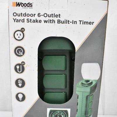 Outdoor Yard Stake w/ Built-In Timer & 6- Foot Cord, Adj Settings