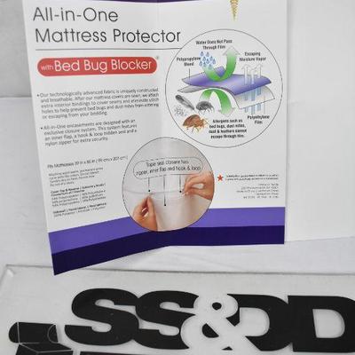 Original Bed Bug Blocker Zippered Mattress Cover Protector, Open Package Twin XL