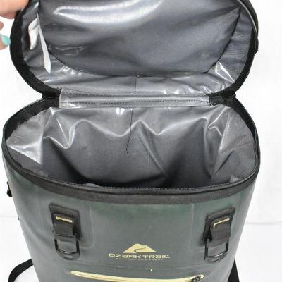 Ozark Trail Premium 20 Can Backpack Cooler, Green. Zipper Issues