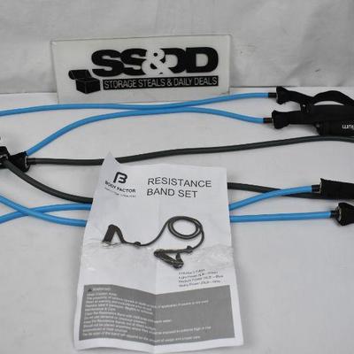 Body Factor Resistance Band Set - 3 Bands Included: 2 Medium & 1 Heavy