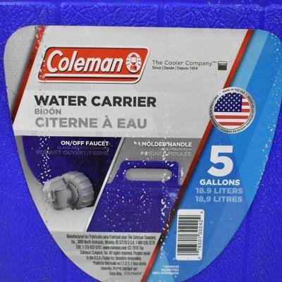 Coleman 5-Gallon Water Carrier, Blue. Broken Faucet
