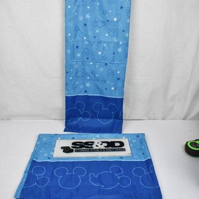 Disney Mickey Mouse Curtain Panels. Playground Pals Curtain Panels w/ Tie-Backs