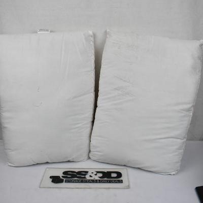 2 Standard Size Pillows, Medium Firmness. Warehouse Dust