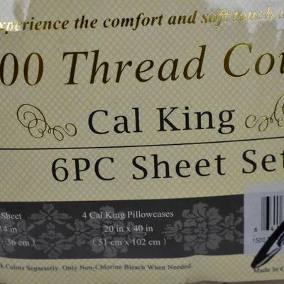 California King Sheet Set, Taupe: 6 Piece 1500 TC Egyptian Quality Deep Pocket