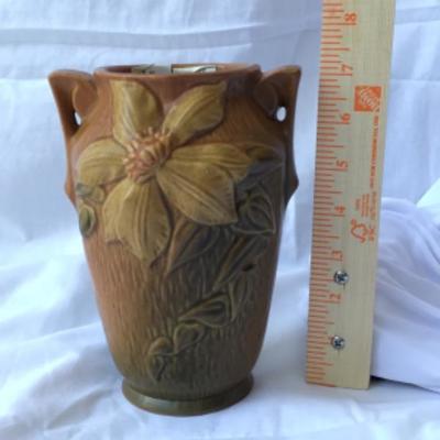 105-7 vintage Roseville pottery vase lot 1863