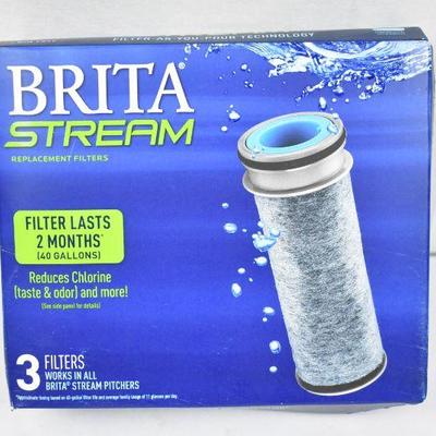Brita Stream Water Filter System Replacements, BPA Free, 3 Count - New