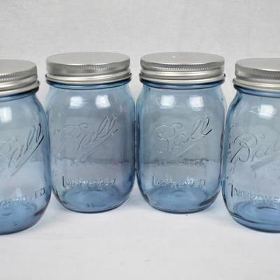 Ball Heritage Collection Blue Regular Mouth Pint 16-Oz. Mason Jars, 4-Pack - New