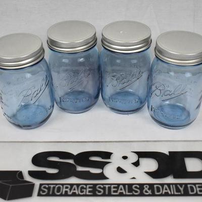 Ball Heritage Collection Blue Regular Mouth Pint 16-Oz. Mason Jars, 4-Pack - New