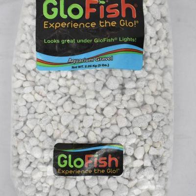 GloFish aquarium Gravel 5 Pounds, White, Complements GloFish Tanks - New
