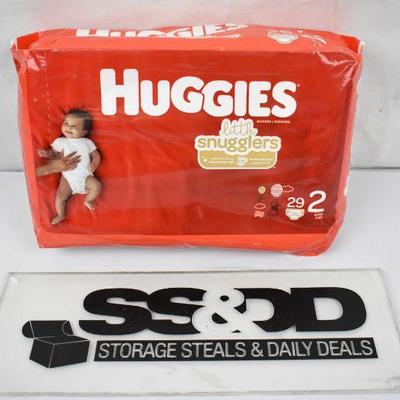HUGGIES Little Snugglers Diapers, Size 2, 29 Count - New