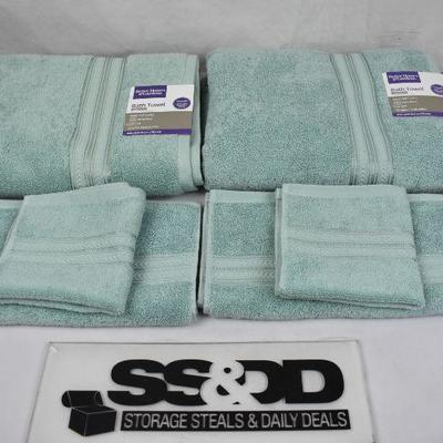 Better Homes and Gardens Thick and Plush 6 Piece Bath Towel Set, Aquifer - New