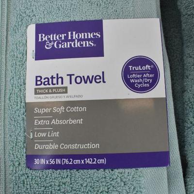 Better Homes and Gardens Thick and Plush 6 Piece Bath Towel Set, Aquifer - New