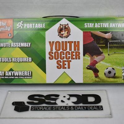 K-Roo Sports Kids Soccer Set (Soccer Ball, Pump, and 2 Goals), $25 Retail - New