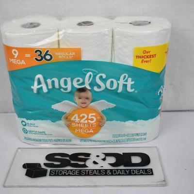 Angel Soft Toilet Paper, 9 Mega Rolls - New
