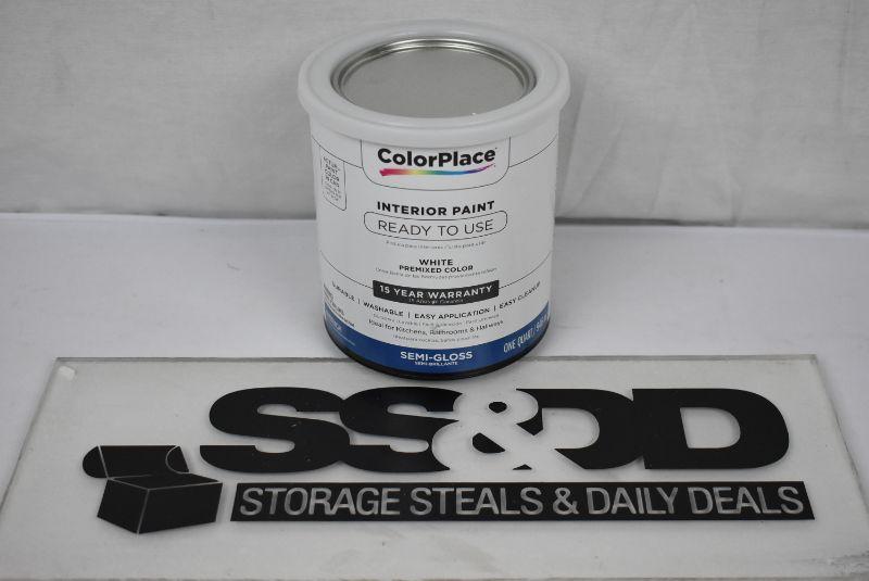 ColorPlace Pre Mixed Ready to Use, Interior Paint, White, Semi-Gloss Finish, 1 Quart ColorPlace Pre Mixed Ready to Use, Interior Paint, White, Semi-Gloss Finish, 1 Quart